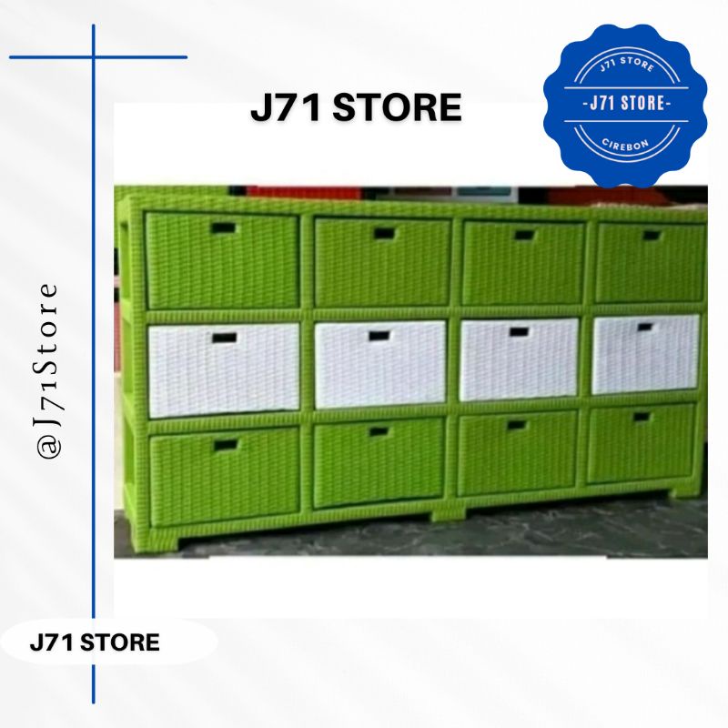 {READY STOCK} Lemari Rotan Sintetis 12 Laci