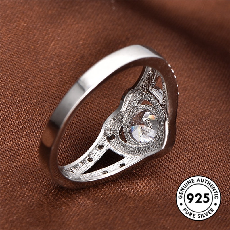 Cincin Silver S925 Bentuk Hati Gaya Klasik Elegan Untuk Wanita