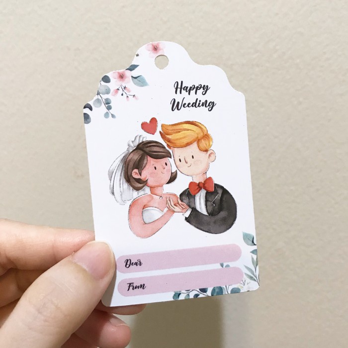 

Hang Tag happy wedding day pernikahan - Putih