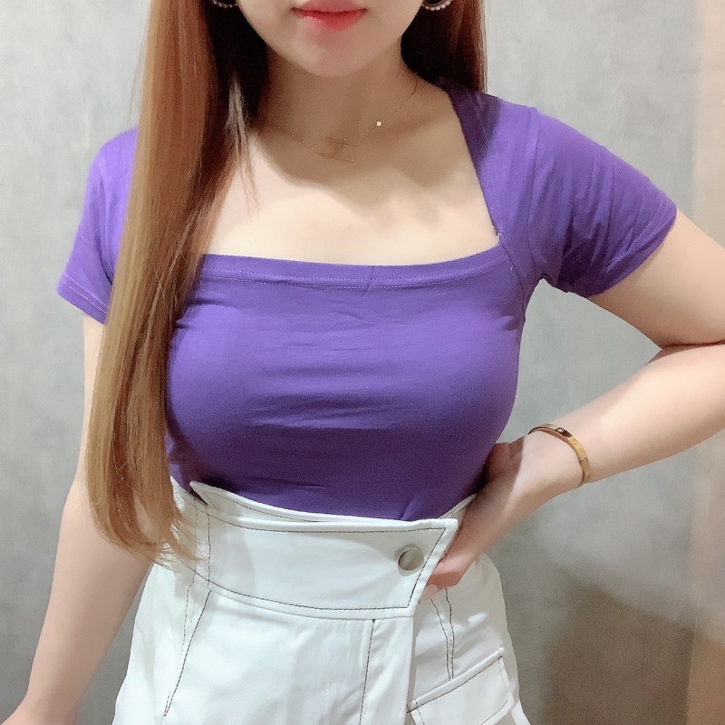 SquareNeck Top | Blouse Kaos Polos Atasan Wanita Spandex Rayon | Maimon Grosir