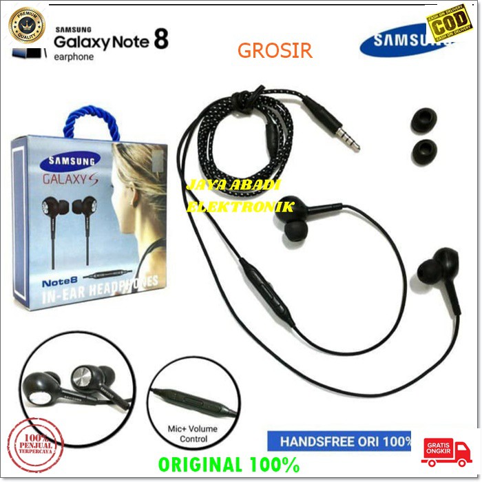 J193 SAMSUNG HEADSET NOTE 8 HP 3.5MM HANDSFREE STEREO DOBEL BASS SUPER EARPOD GALAXY HEADSET HANDSFREE HEADPHONE EARPHONE MUSIC VOKAL AUDIO SOUND EARPOD IN EAR KARET KARAOKE MEGA BAS ORIGINAL SAMSUNG HEADSET HEADPHONE BISA KE SEGALA GADGET SUARA JERNIH