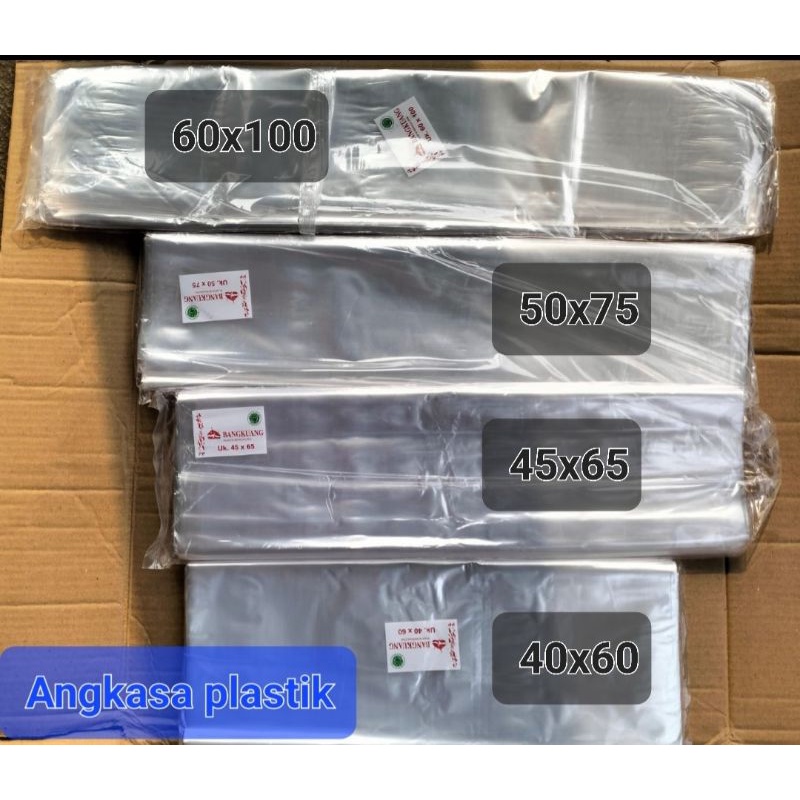 plastik PP bening ukuran besar / Plastik laundry uk 40x60/45×65/50×75/60×100