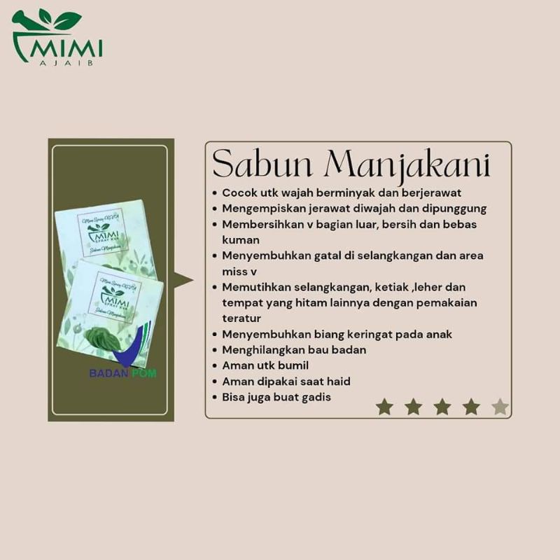 {COD} Sabun Mimi Manjakani BPOM [ sabun miss v ] KVA