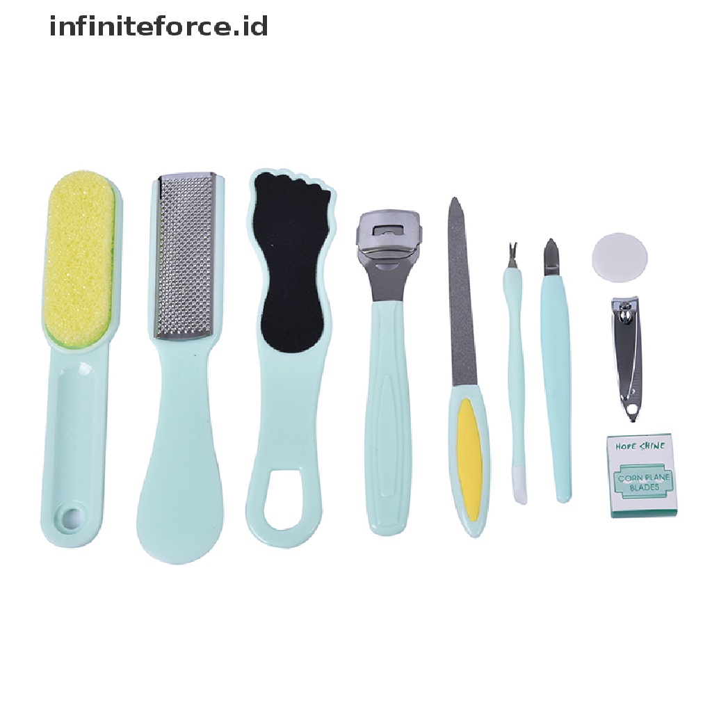 Infiniteforce.id 10 in 1 Alat Kikir Kaki Profesional Bahan Stainless Steel Untuk Pedicure