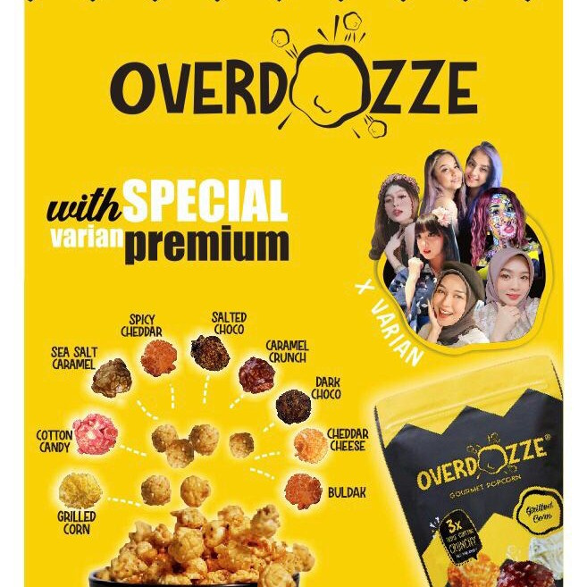 

Jual OVERDOZZE POPCORN kekinian enak premium grade / makanan ringan / snack