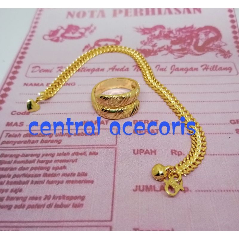 Promo gelang tikar free cincin motif ular yang lagi tren dan elegan asli titanium Anti luntur