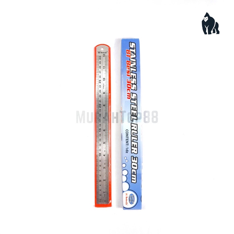 

[PER PCS] Penggaris Besi 30 cm Butterfly / Stainless Steel Ruler / Garisan Premium