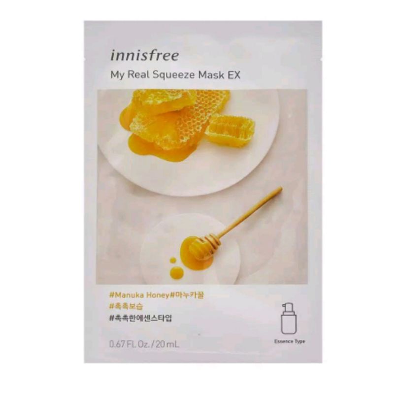 Masker innisfree , INNISFREE MY REAL SQUEEZE SHEET MASK NEW PACKING ORIGINAL