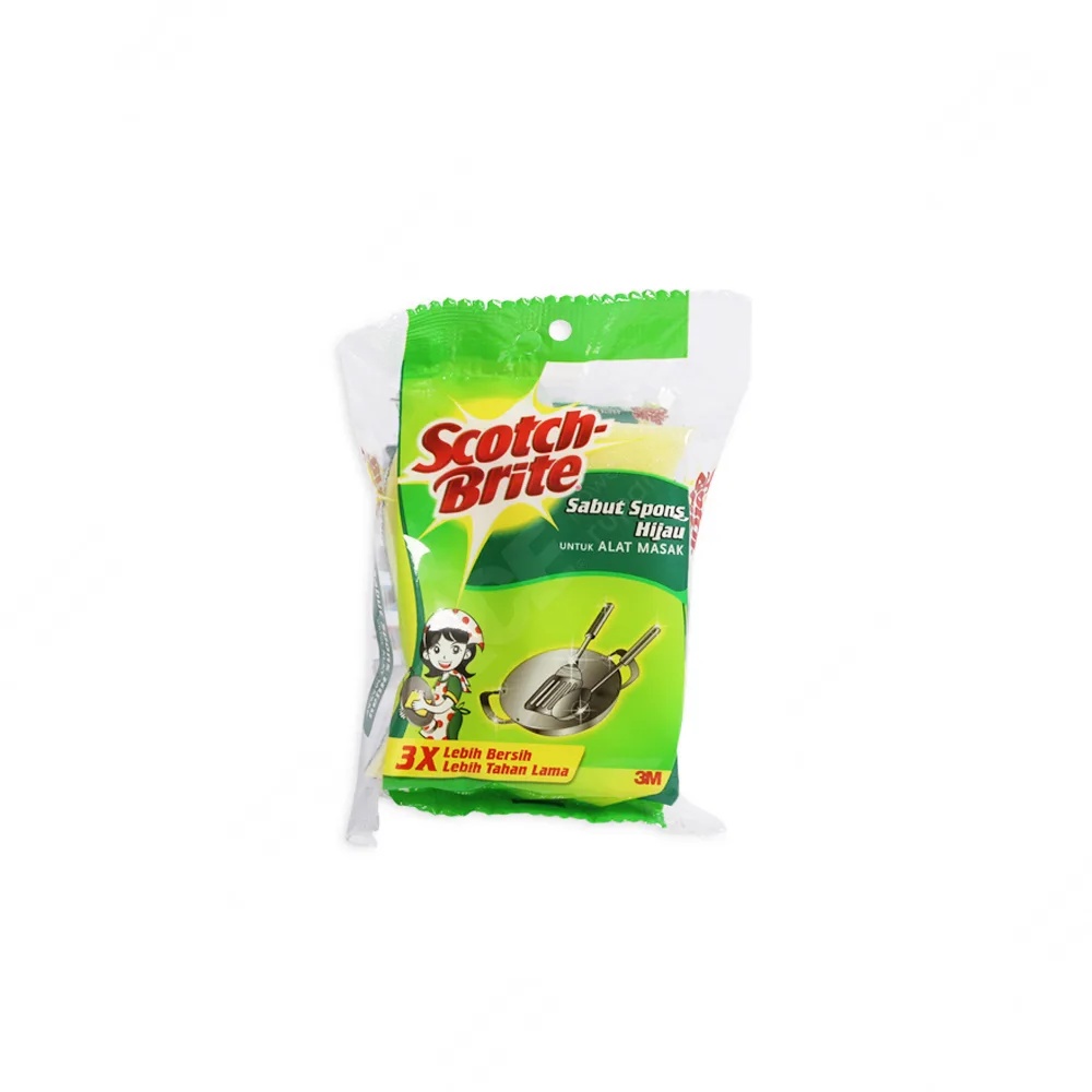 Ace Scotch Brite Sabut Sponge Cuci Piring 7,6x10,1 Cm - Hijau