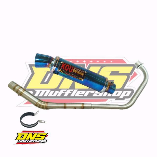 KNALPOT RACING MURAH KOU MAHACHAI BULAT FULLSET UNTUK MOTOR CB150R VIXION TIGER R15 SATRIA FU DLL