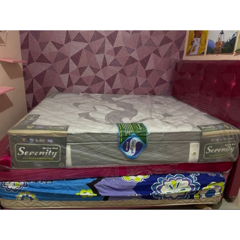 PRELOVED DIVAN SORONG PINK FUSCHIA BAHAN SUEDE BLUDRU UK ATAS 160 X 200 UKURAN BAWAH 120 X 200