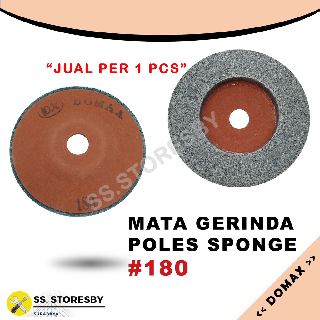 DOMAX GRIT 180 AMPLAS POLES GOSOK SPON SPONGE SPONGI MATA GERINDA BUSA KACA KERAMIK GRANIT MARMER