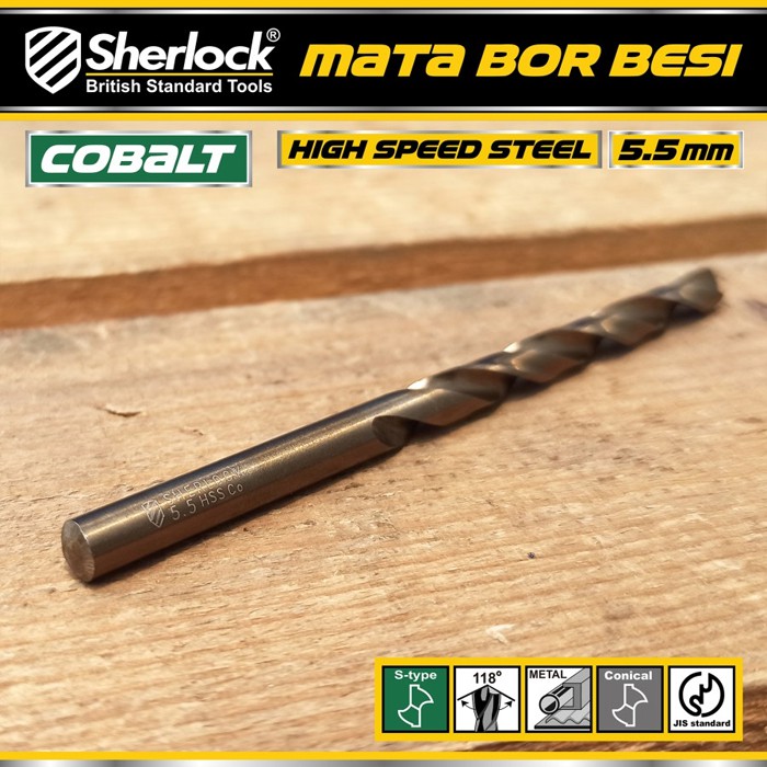 Mata Bor Besi 5.5 mm / Sherlock JIS Standard High Speed Steel Cobalt (1 Pcs)