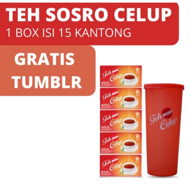 

Paket Teh Sosro Celup 15 bag isi 5 box free Tumblr