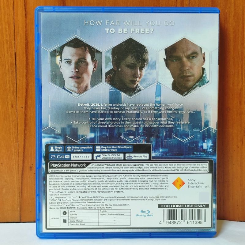 Kaset Detroit Become Human PS4 Detroid Dedroit Games Playstation PS 4 5 CD BD Game Dedroid Games ps4 ps5 Region 3 Asia Reg 3