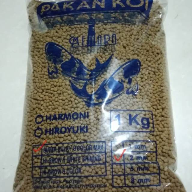 

Repack kiloan 1kg pakan pelet ikan koi dan tamasabaHIROYUKI hi growth SUPER BULKY & COLOR MAX