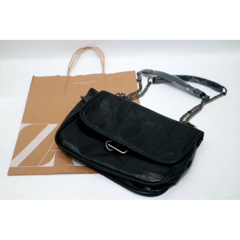 zara crosbody bag / zara pyramid / tas zara original