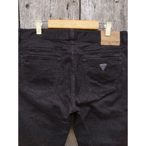 guess jeans hitam slim fit size 34 second original