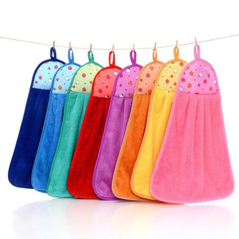 Lap Tangan Gantung Handuk Coral Velvet Soft Hand Towel Hanging 30 x 40cm