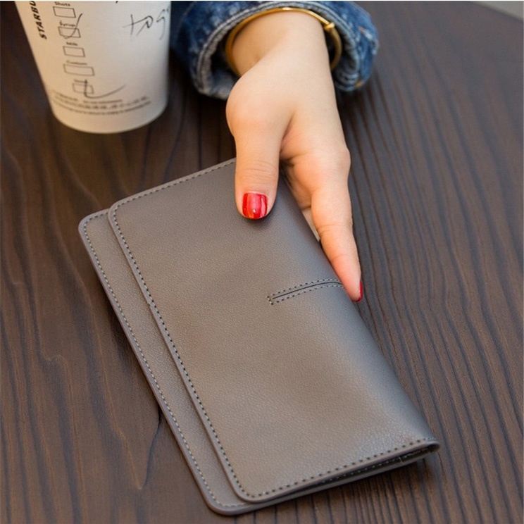 Dompet Lipat Panjang Wanita Import Korea Simplicity Simpel Tipis Elegan Cewek Fashion Murah Grosir COD TOKO92