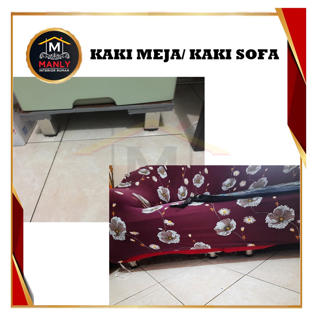 Kaki Sofa / kaki lemari Kotak / Bulat Stainless SS 201 10 cm Free Skrup