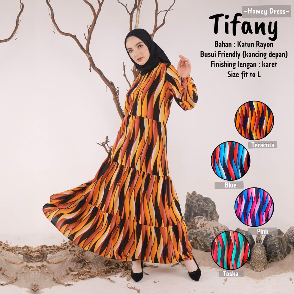 Terbaru - Homey Dress Tifany Gamis Dewasa Jumbo Bahan Katun Rayon Premium Nyaman Dipakai | Bisa Cod