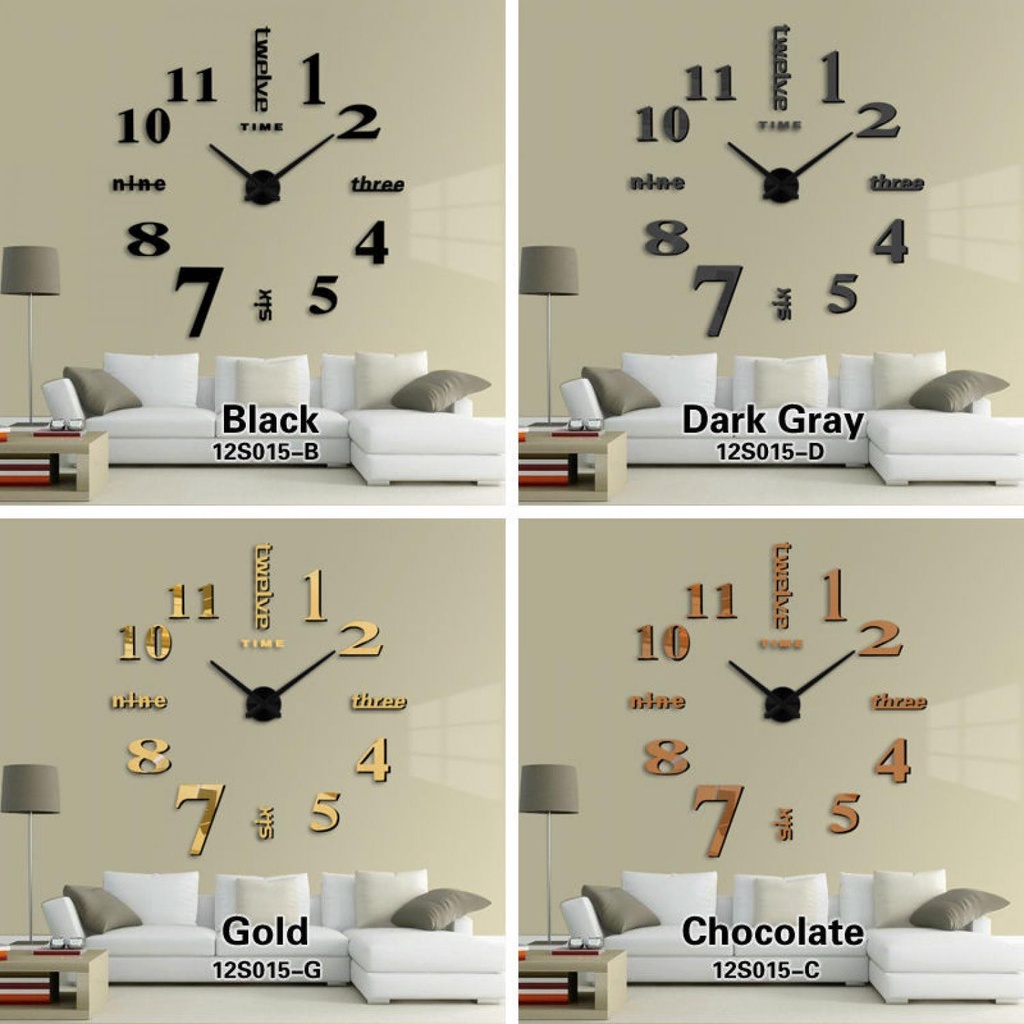 MLNSHP Taffware Jam Dinding Besar DIY Giant Clock Quartz 80-130cm - DIY-101