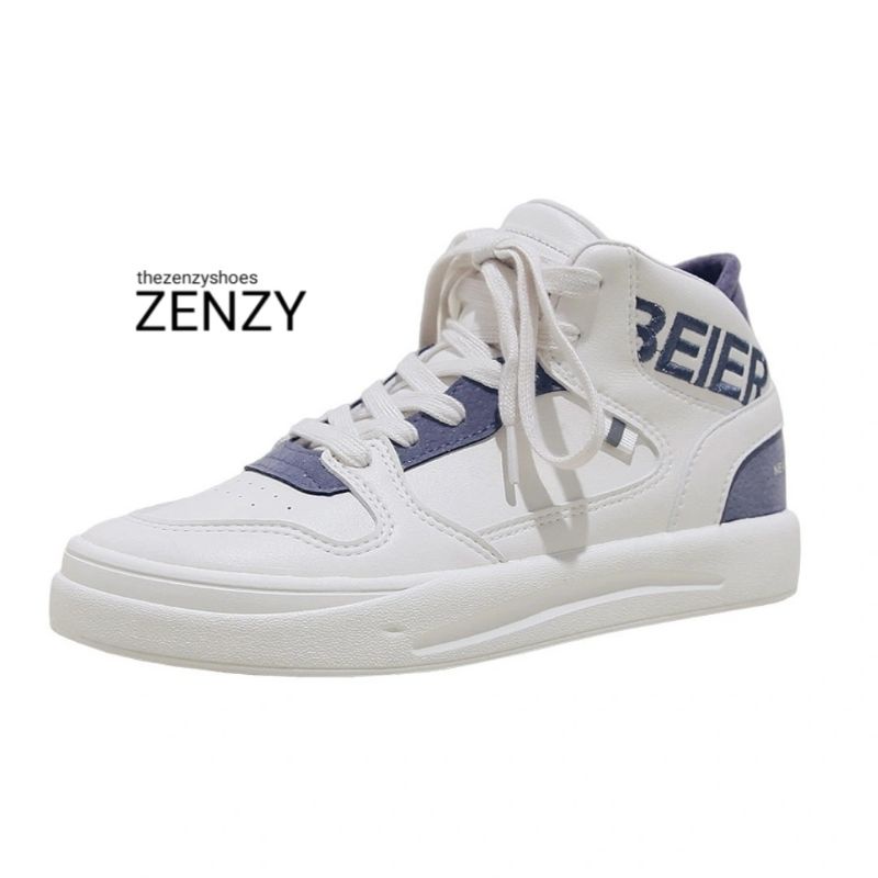 Zenzy Premium Woodlee Korea Design - Sepatu PU Modis Comfy-Navy Blue