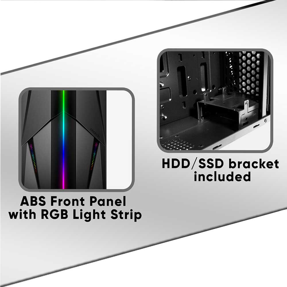 Armaggeddon TRON 1X Black RGB Micro ATX Casing PC