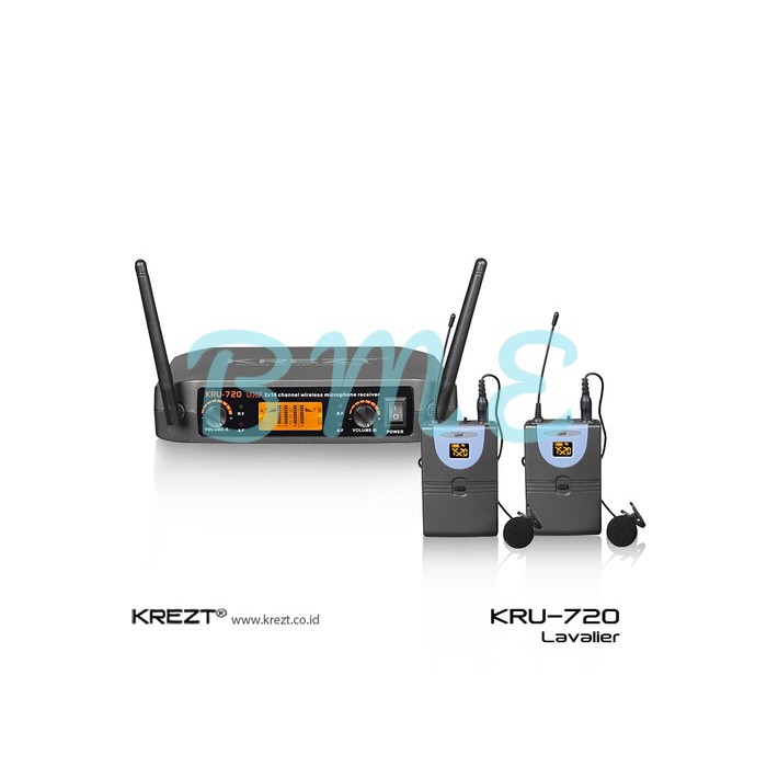 MIC KREZT KRU 720 WIRELESS MICROPHONE ( CLIP ON + CLIP ON )
