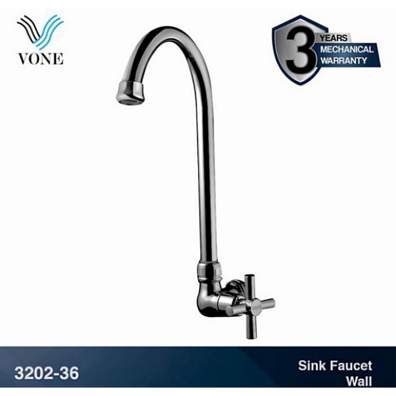 VONE 3202-36 Keran Kran Air Angsa Cuci Piring Dinding Tembok Chrome