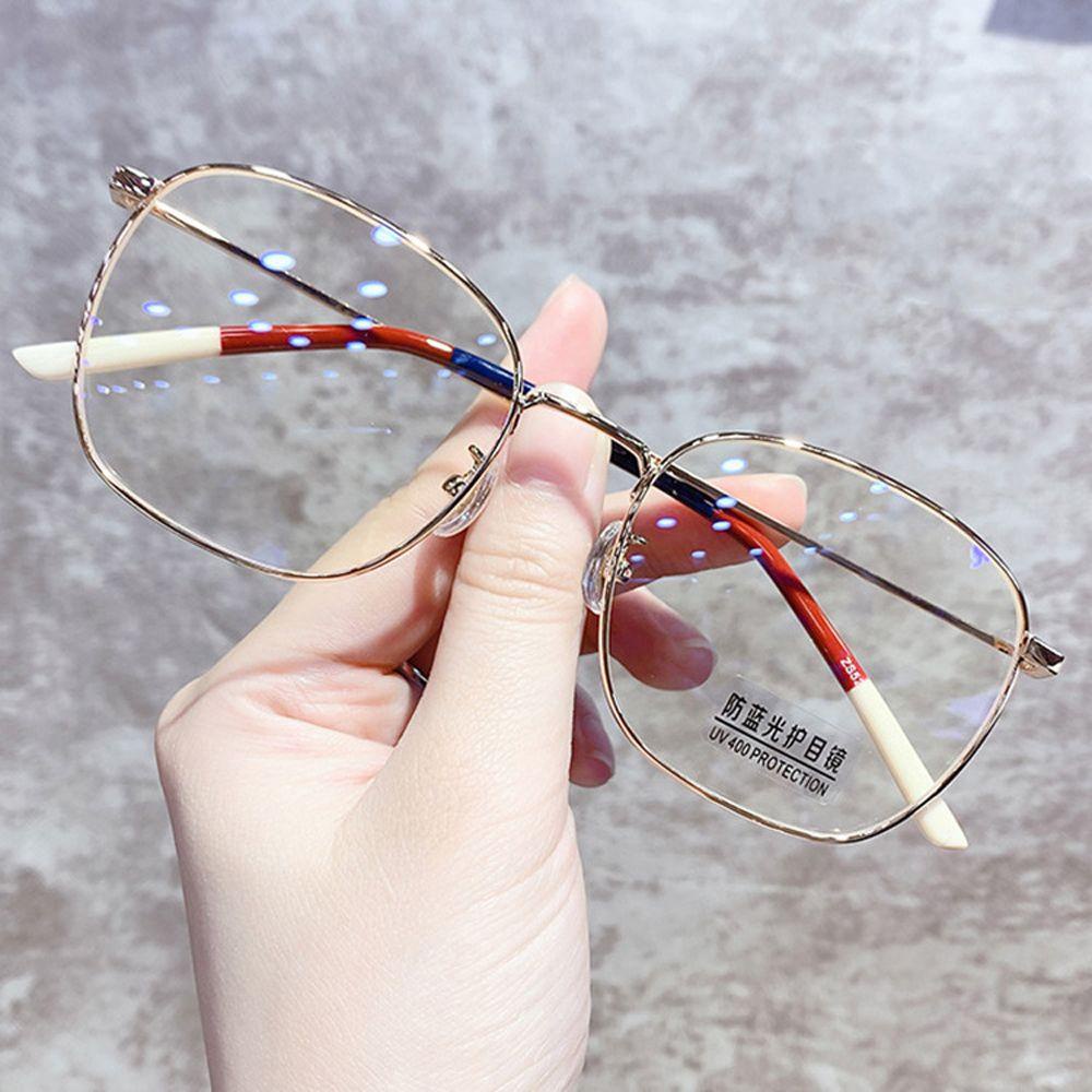 Mxbeauty Kacamata Anti Blue Light Pria Wanita Frame Kacamata Metal Fashion Square Frame Women Eyeglasses