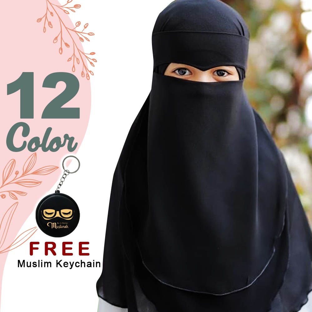 Niqab Anak Cadar Mata Elang Untuk Anak 2 Layer Tanpa Jahitan Bawah Mata Niqab Usia 3 4 5 6 7 8 9 10 
