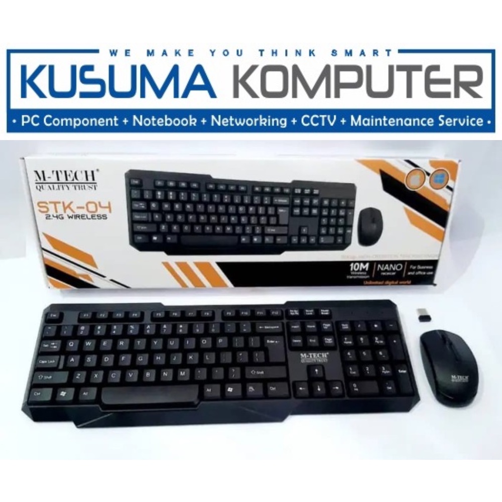 PAKET COMBO WIRELESS MOUSE DAN KEYBOARD M-TECH STK-04