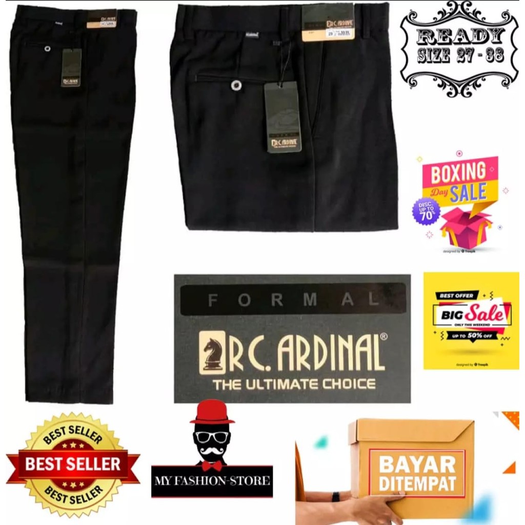 celana formal CARDINAL/Celana Bahan Kerja Kantor Pria Kain Dasar SLIM FIT Casual