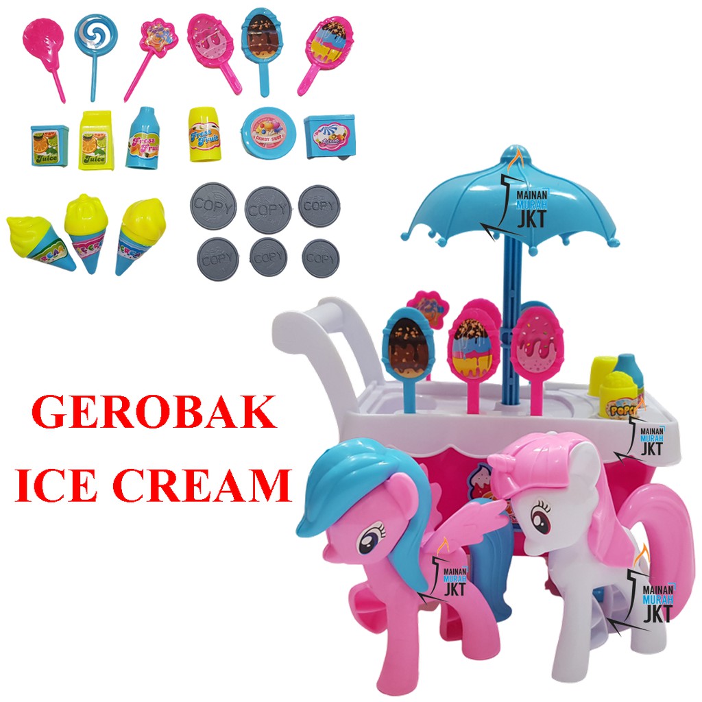 MAINANKEI MAINAN ANAK PEREMPUAN FI503 MAINAN GEROBAK ICE CREAM PONY