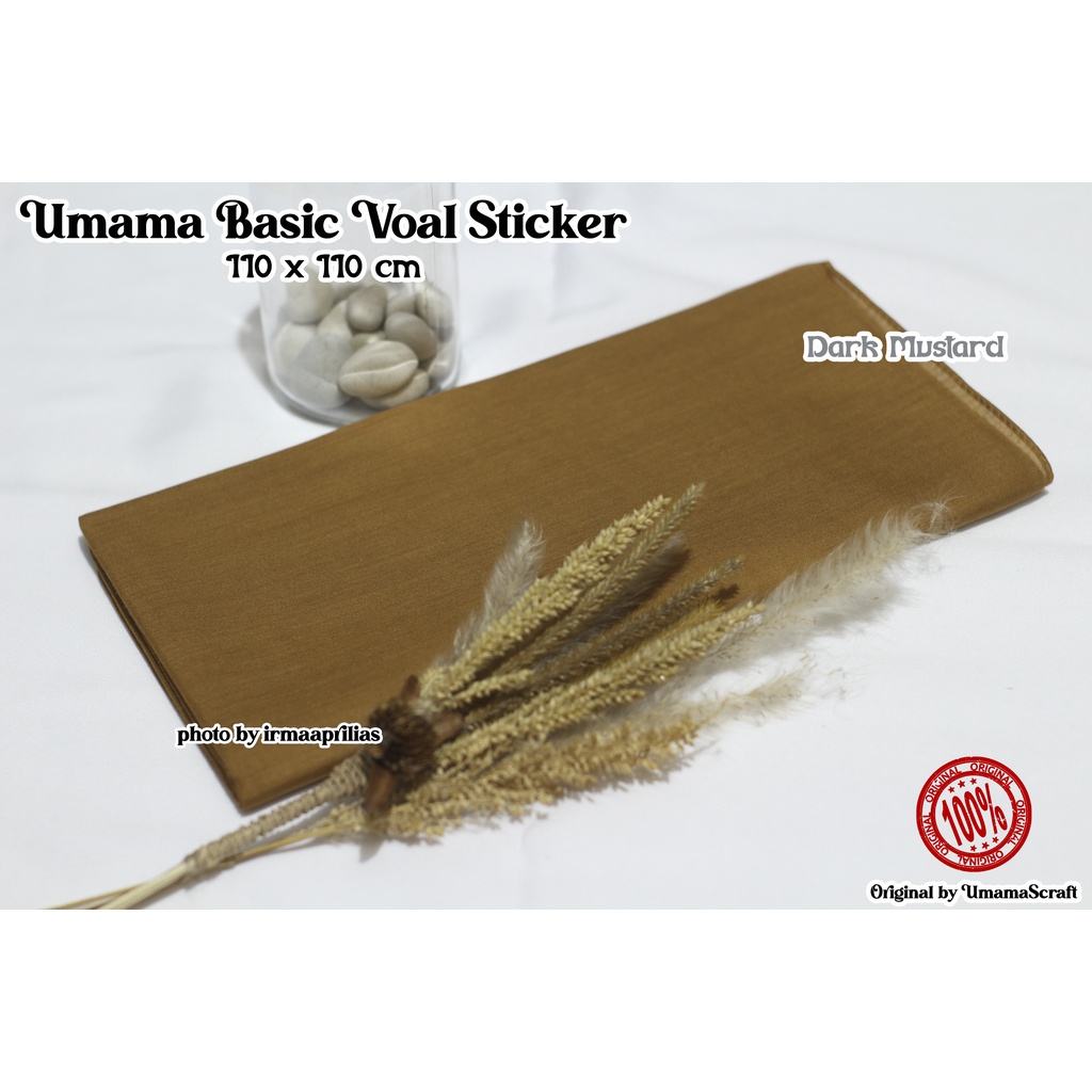 Hijab Basic Voal Umama Jilbab Segi Empat Polos Umama Kerudung Polos Segi Empat Part 2-DARK MUSTARD