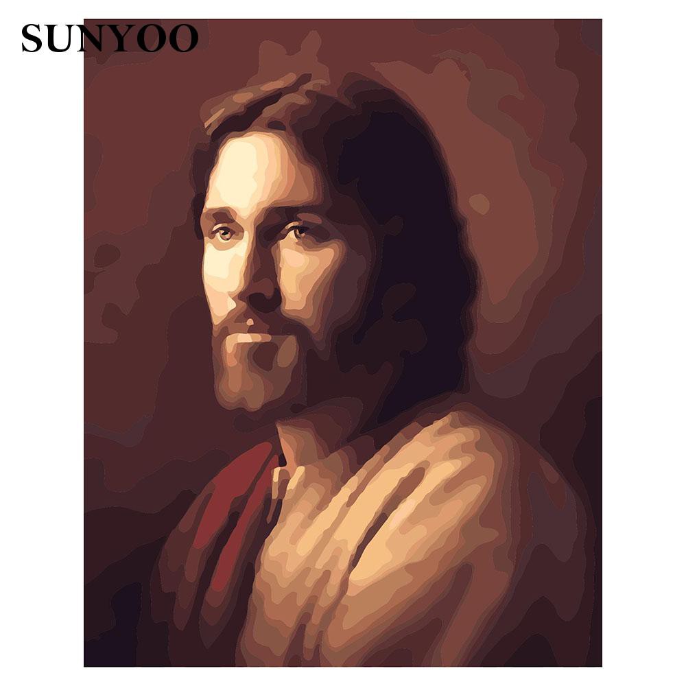 Sunyoo Lukisan Cat Minyak Diy Gambar Yesus Ukuran 40x50cm Untuk Dekorasi Rumah Shopee Indonesia