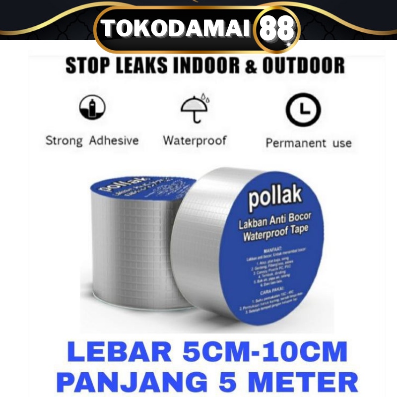 Tape Anti Bocor Anti Air Selotif Perekat Atap Ruangan Lakban Aluminum Tahan Panas Air 10CM