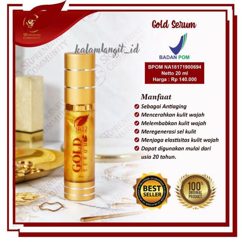 GOLD SERUM SR12 / SERUM ANTI AGING / MENCEGAH KERIPUT MENCERAHKAN