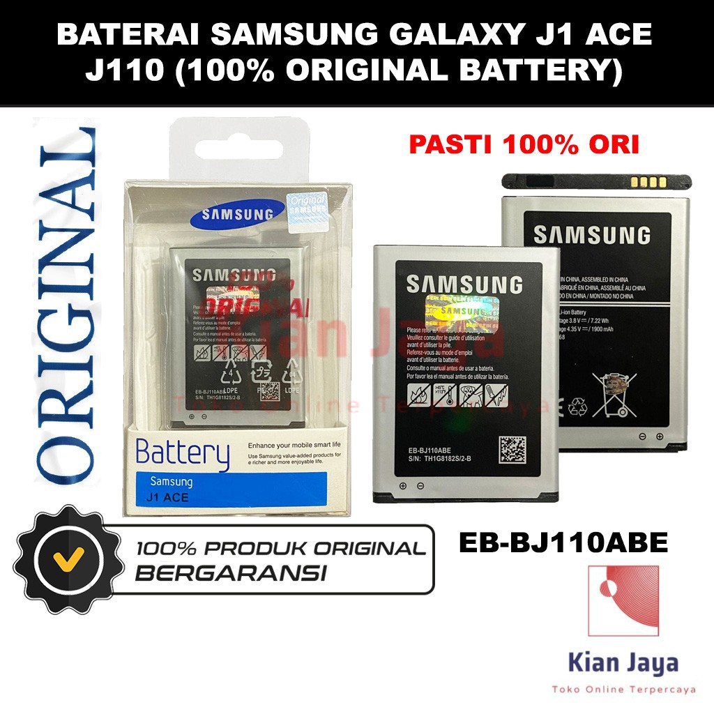 [Garansi 100% Ori] Baterai Samsung Galaxy J1 Ace / J110 Batre Batrai battery Hp EB-BJ110ABE Original