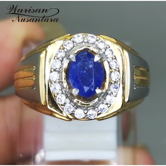 Batu Cincin Akik Blue Safir Ceylon Asli