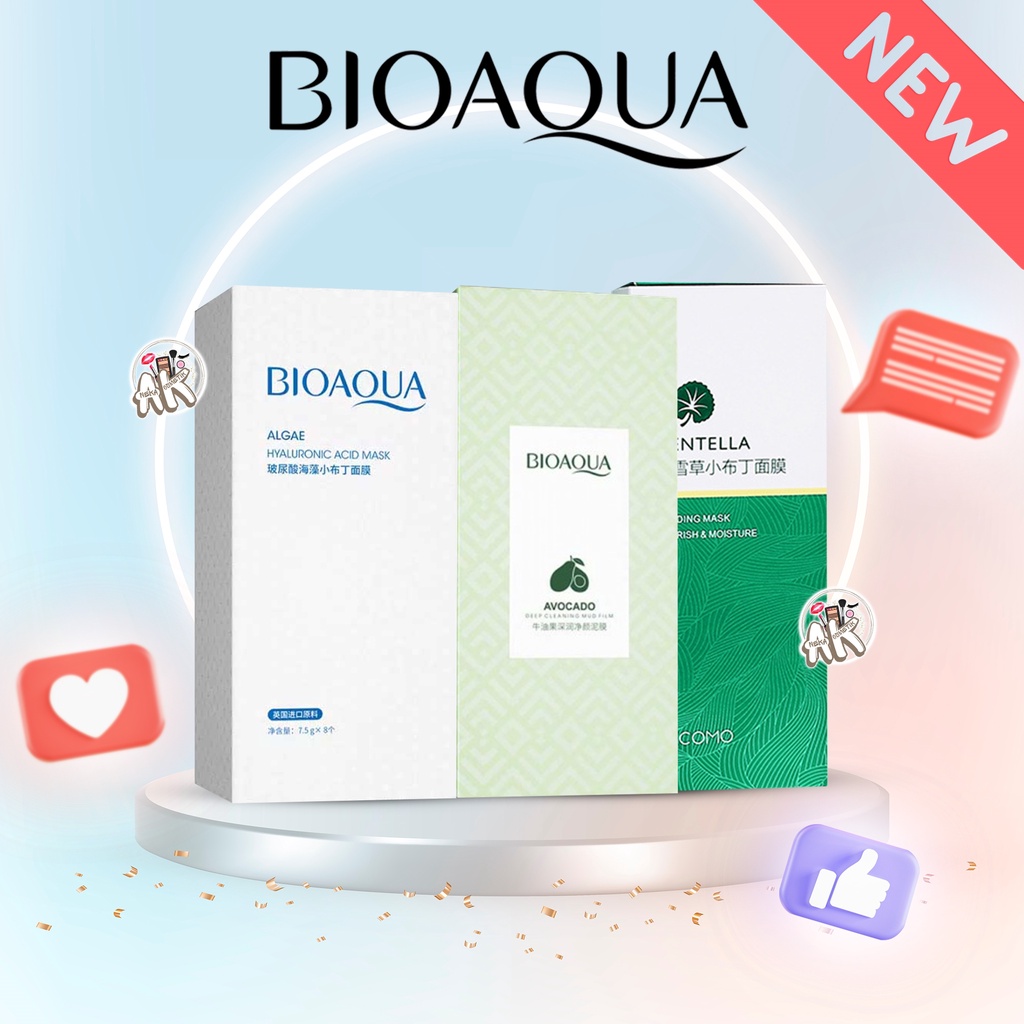 BIOAQUA FACE MASK DEEP CLEAN MUD MASK PUDDING MASKER WAJAH ( CENTELLA ASIATICA / ALGAE HYALURONIC ACID / AVOCADO )