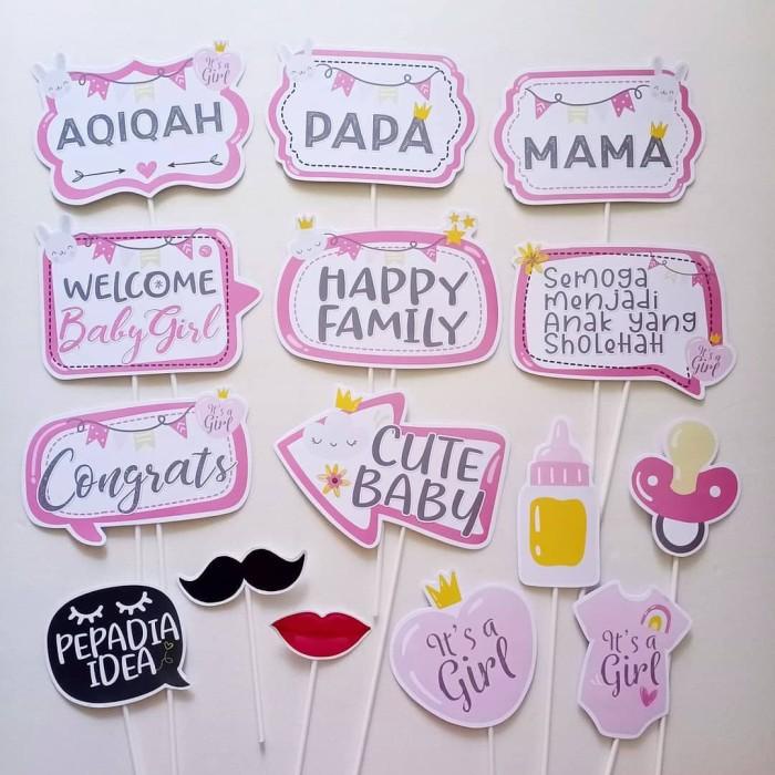 DEKORASI AQIQAH PHOTO PROPS PERLENGKAPAN AKSESORIS FOTO PHOTOBOOTH