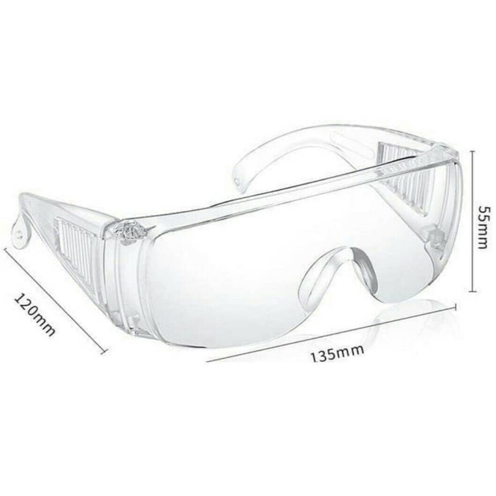 Kacamata Safety Goggles Faceshield Goggle Glass Pelindung Mata Anti Droplet Virus Covid APD Bening