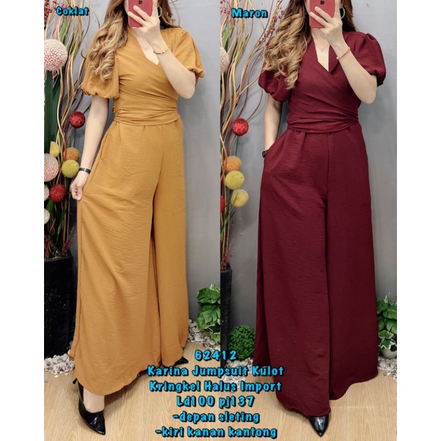 JUMPSUIT KARINA KULOT CRINKLE IMPORT HK 62412