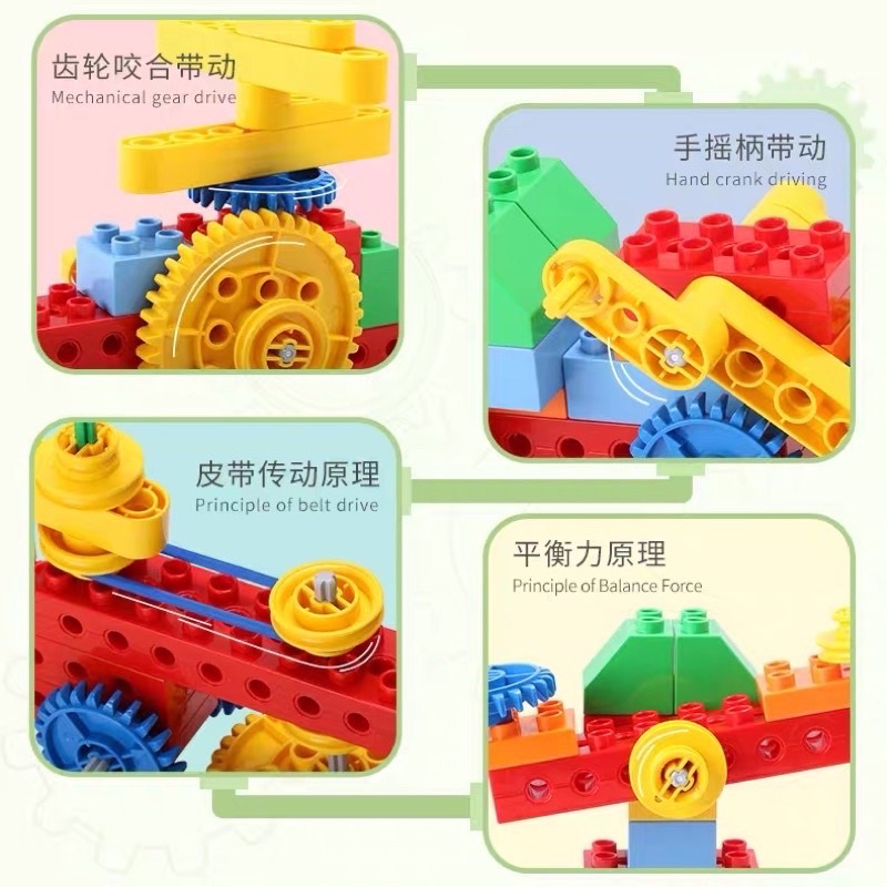 gear power creative blocks mechanical gear toys steam project balok edukasi anak