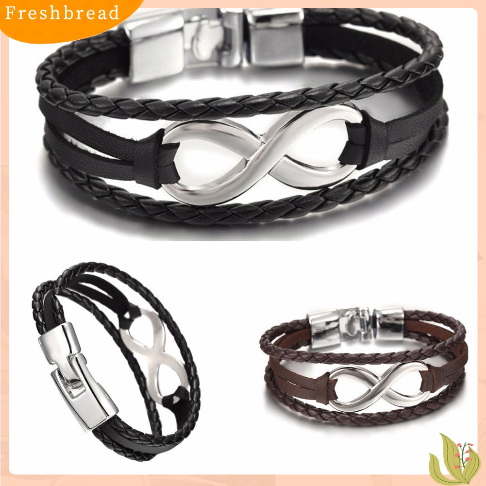 [TERLARIS]Infinity Charm Bracelet Bangle Braided Faux Leather Rope Friendship Gift Jewelry