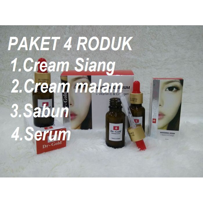 OBAT CREAM SABUN SERUM PEMUTIH KULIT WAJAH BADAN DR GOLD 4 IN 1 ASLI