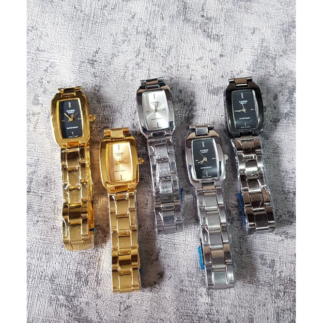 Jam tangan Casio petak tali rantai